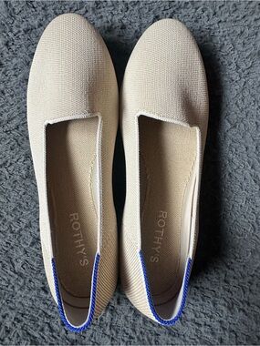 Rothy's The Lounge Loafer in neutral beige, size 8.5